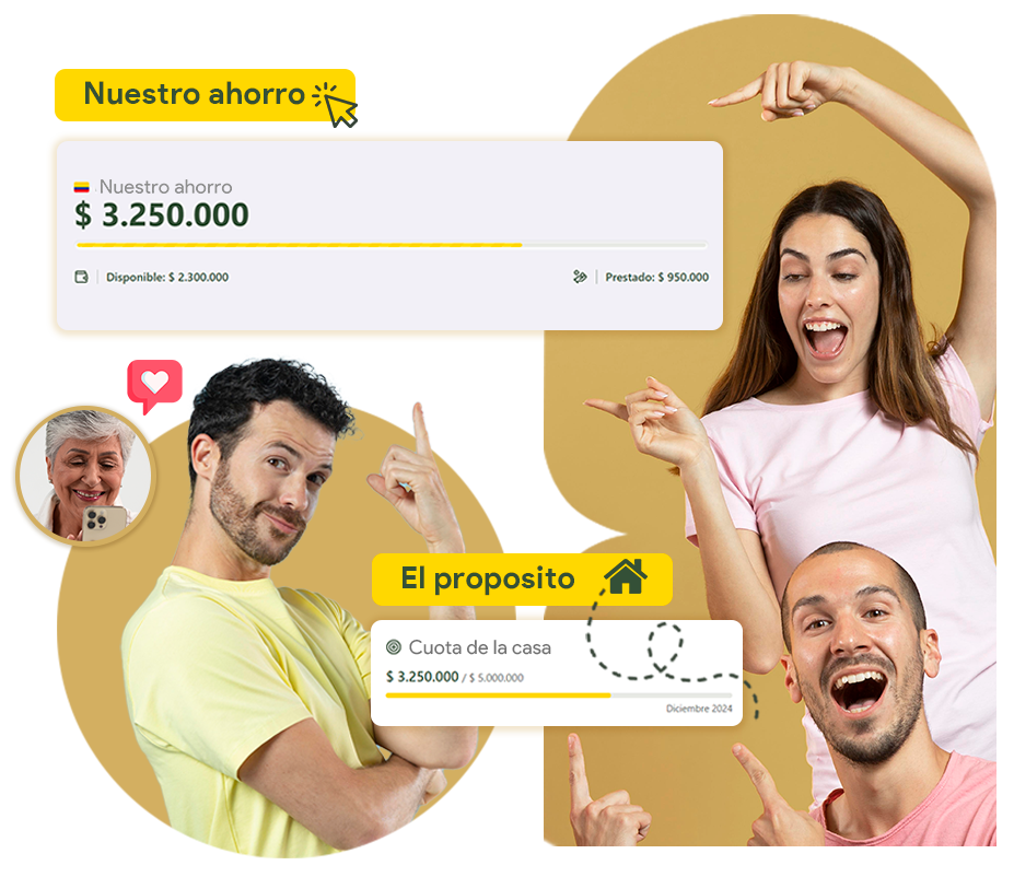 Familia ahorrando